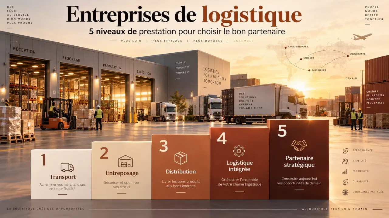 Entreprises de logistique : 5 niveaux de prestation pour choisir le bon partenaire